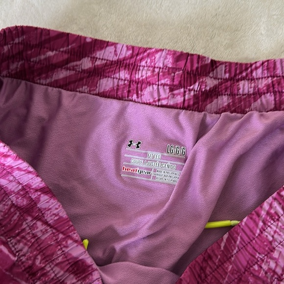 Under Armour Pink and Yellow Athletic Shorts Lightweight Stretchy Design - Picture 2 of 8